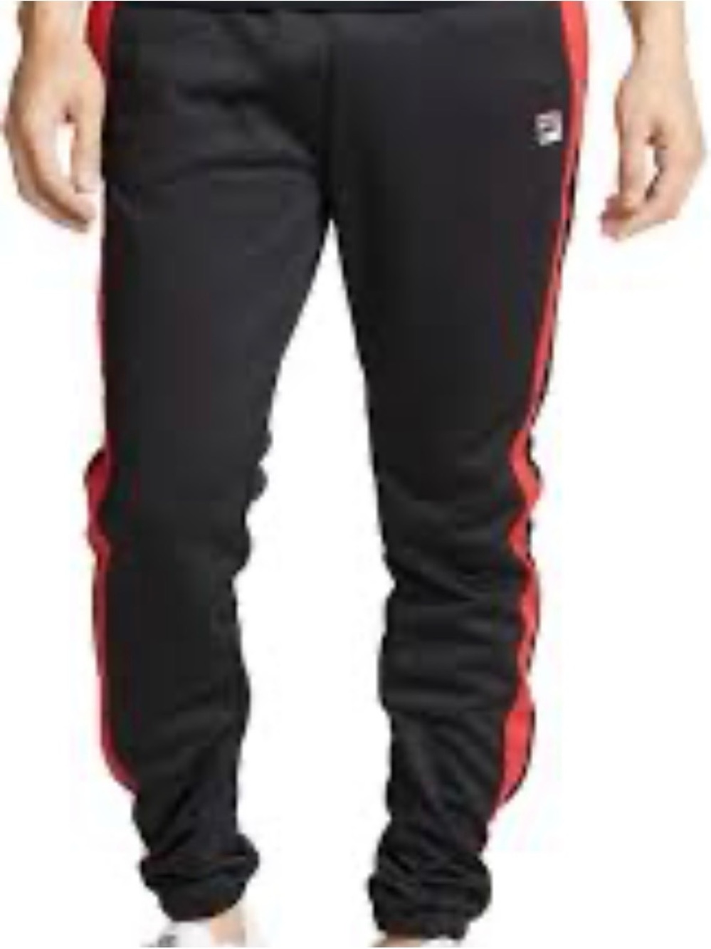 Fila Black Joggers with Red Side Stripes